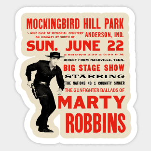 Marty Robbins Concert Poster Sticker
